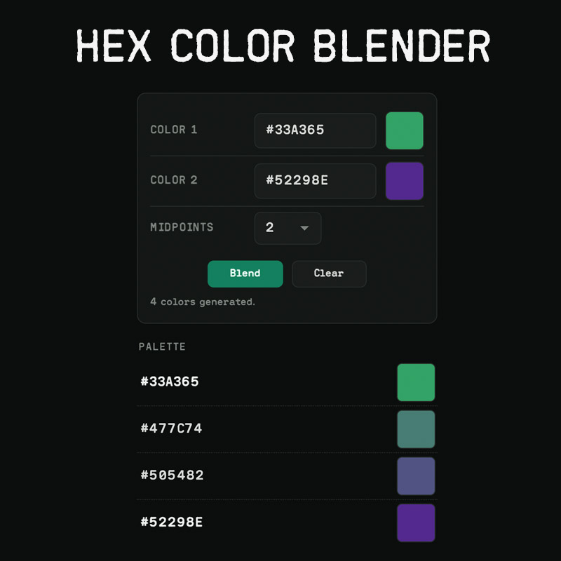 Hex color blender